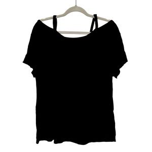 Black Mossimo Off the Shoulder Design Top Women’s Size Large Shirt Soft Stretchy